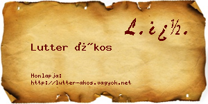 Lutter Ákos névjegykártya
